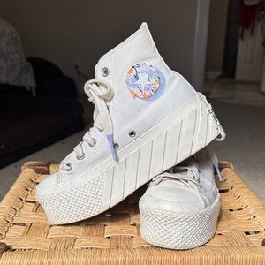 Converse White High-Top Platform Sneakers